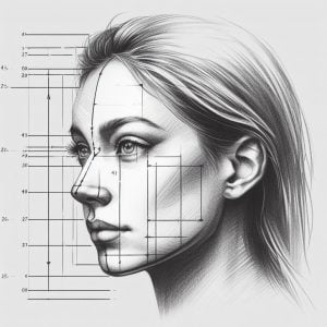 shéma de profil du visage d'une femme